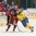 SPISSKA NOVA VES, SLOVAKIA - APRIL 13: Sweden's Isac Lundestrom #20 battles with Russia's Alexander Klisunov #18 during preliminary round action at the 2017 IIHF Ice Hockey U18 World Championship. (Photo by Steve Kingsman/HHOF-IIHF Images)

